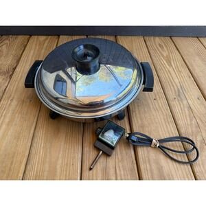 Vintage Town Craft Stainless Steel Liquid Core Electric Skillet Works!